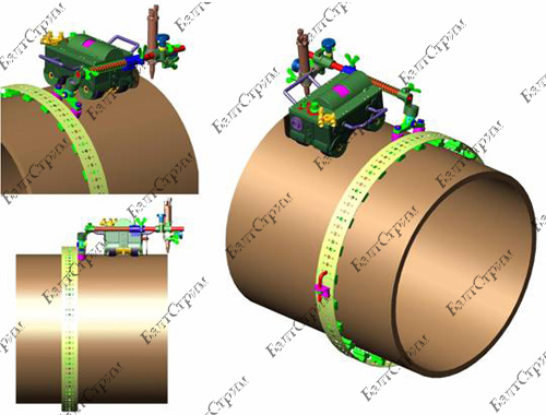 Газорезательная машина CG2-11 на трубе